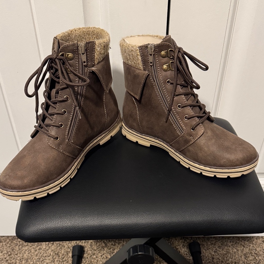 Cliffs by WHITE MOUNTAIN Chocolate Lace-Up Booties - Picture 2 of 5
